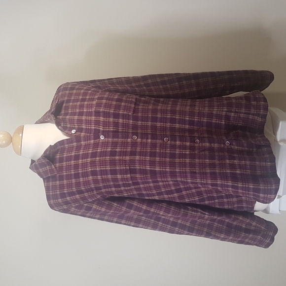 Woolrich Blackberry plaid flannel shirt - Picture 1 of 7